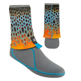 De Young style 3.5mm Korkers I-Drain Neoprene Guard Sock for wet wading fly fishing in summer