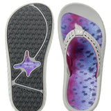top and bottom view of the women's Korkers Rainbow trout Fish Flips non-slip fishing sandals ideal for wet wading and boat trips