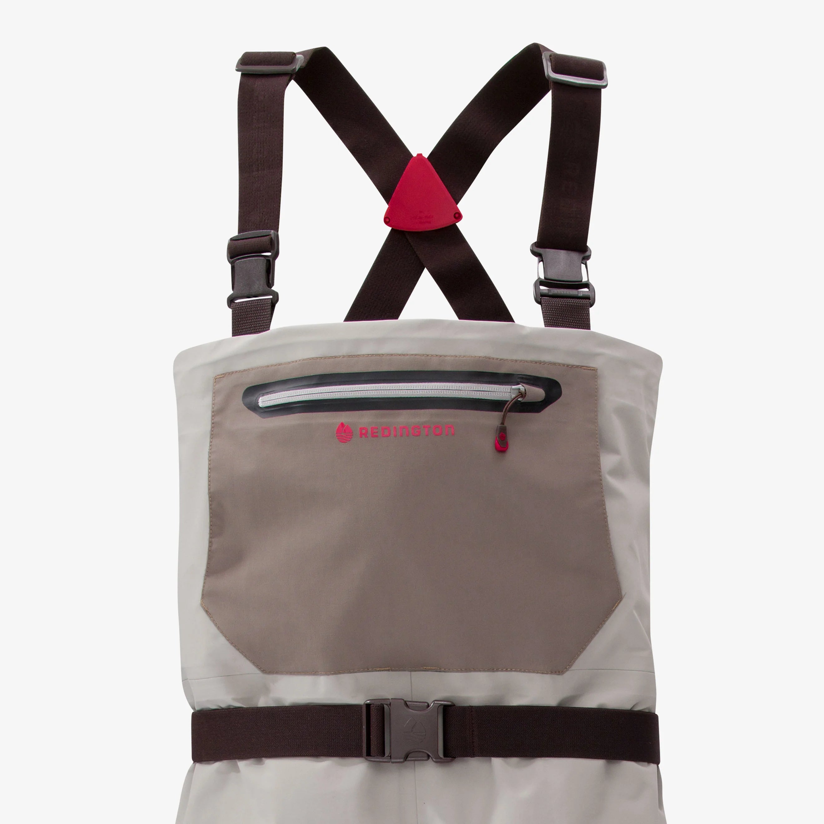 A close-up of the men's Redington Sonic-Pro chest pocket