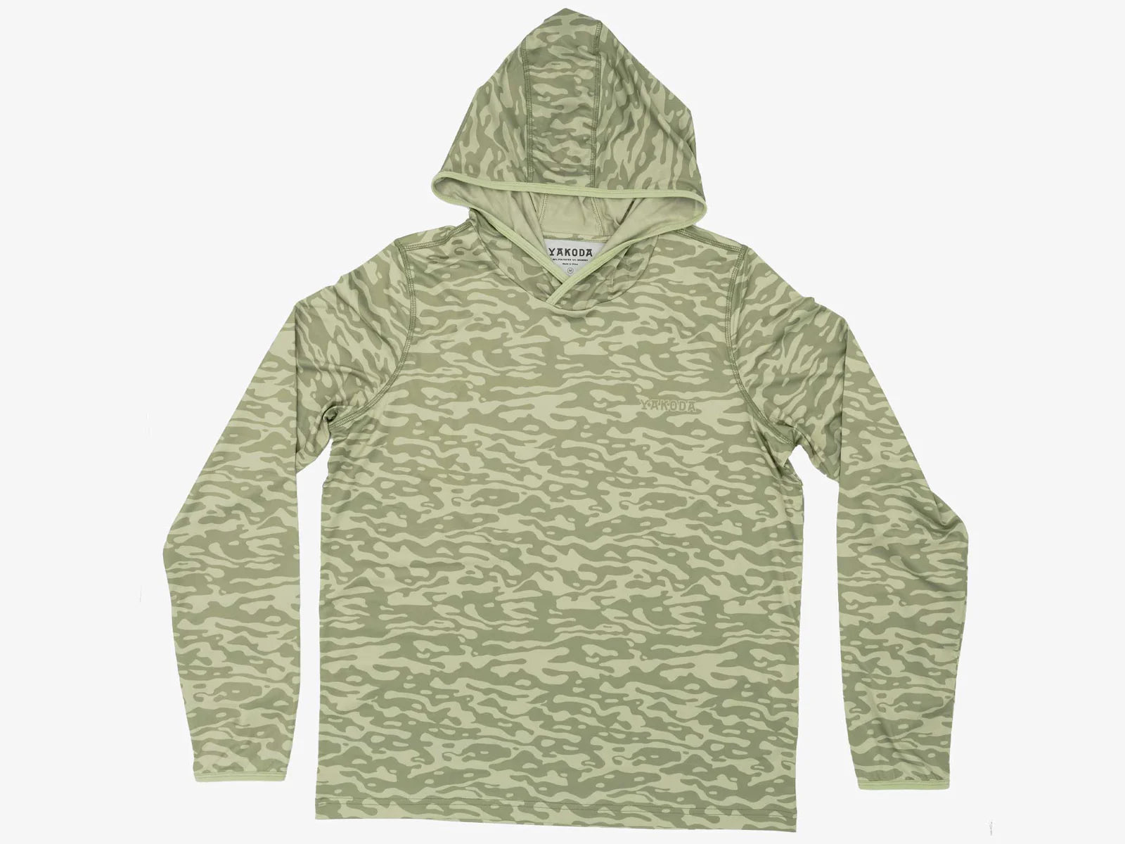 Green Mirage Camo Yakod Sun Hoodie Best Summer Hoodie front view