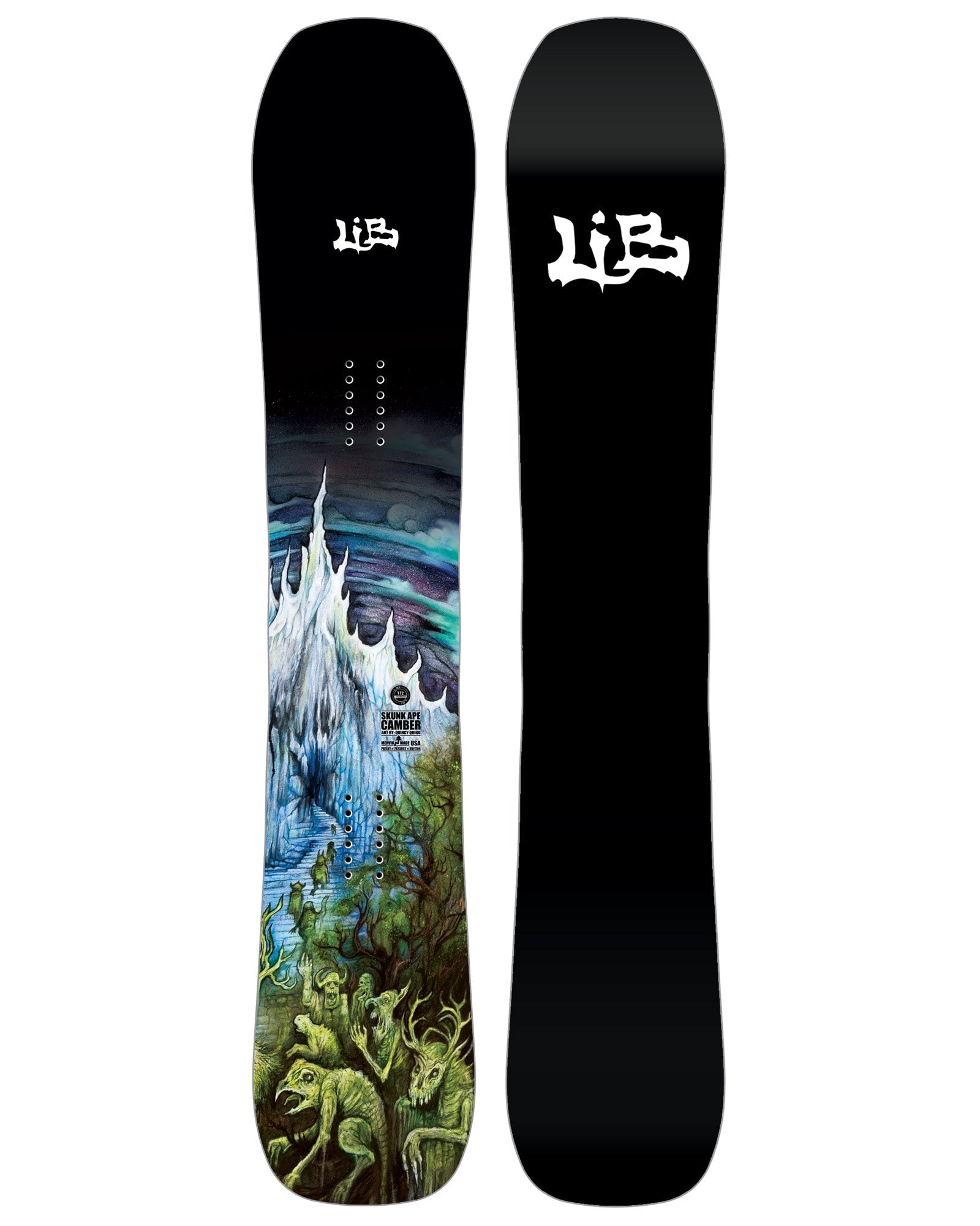 Lib Tech Skunk Ape Camber snowboard 2026/27, topsheet graphic, wide traditional camber board