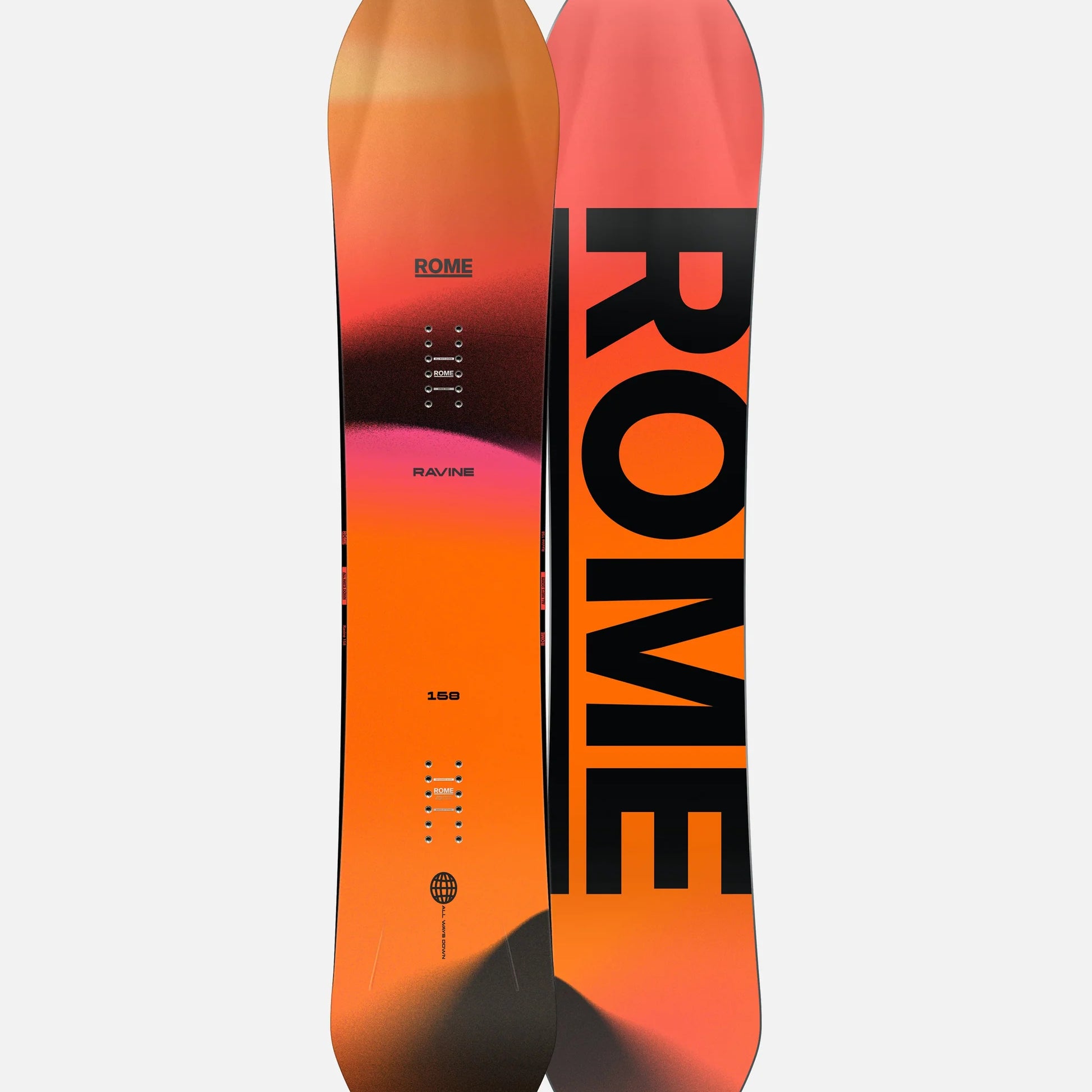 Rome Ravine Snowboard - The playfully responsive all-mountain liberator.