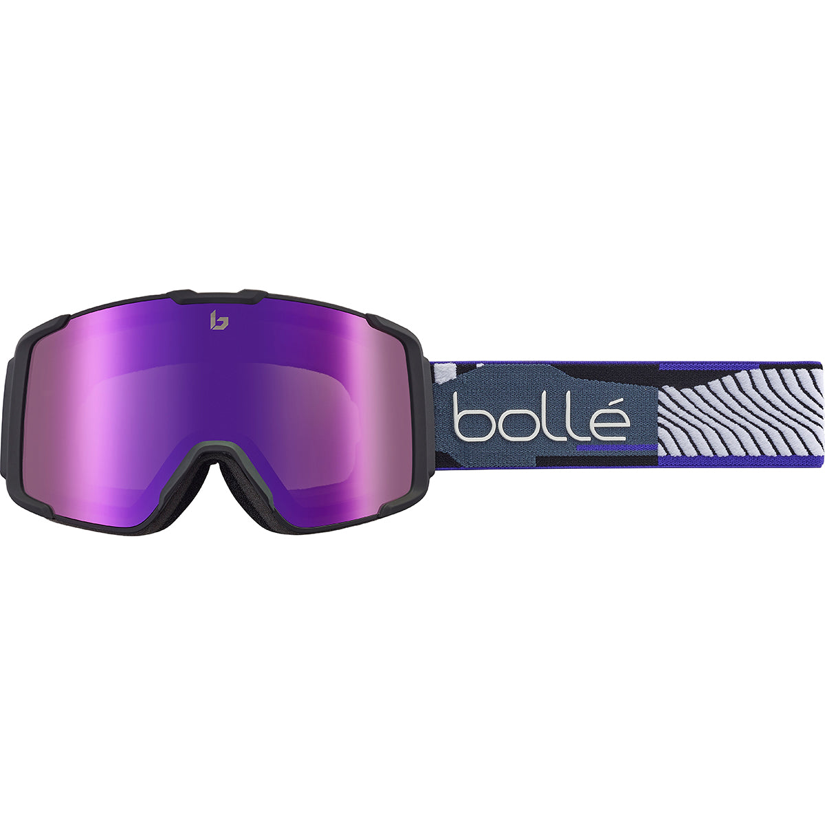 Bollé Cerro goggles side view showing the silicone-backed strap and triple-density face foam