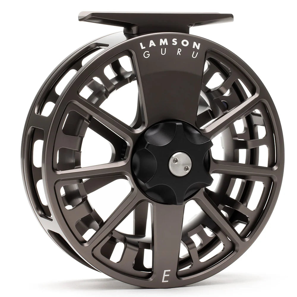 Lamson Guru E fly reel for fly fishing, available at Angles Sports Longmont