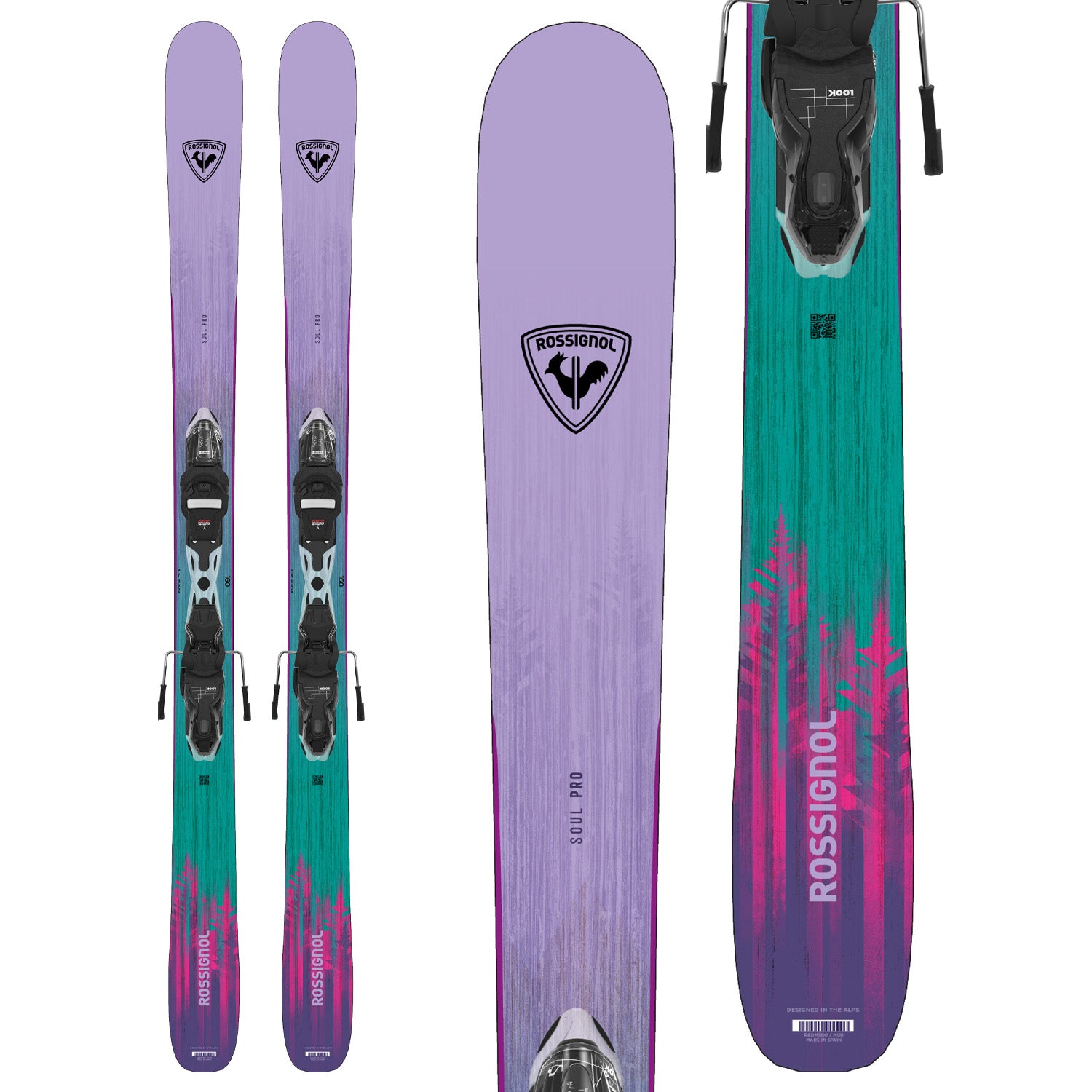 Rossignol Soul W Pro women's skis with Look Xpress W 10 GW bindings, 90mm waist twin tip
