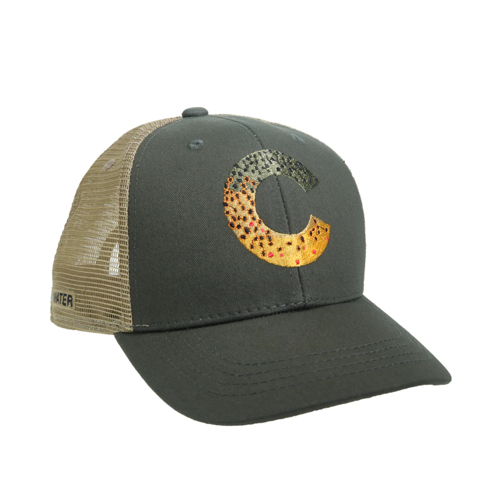 Longmont Fly Shop, Colorado Fly Fishing, Rep Your Water, Brown Trout, Trucker Hat