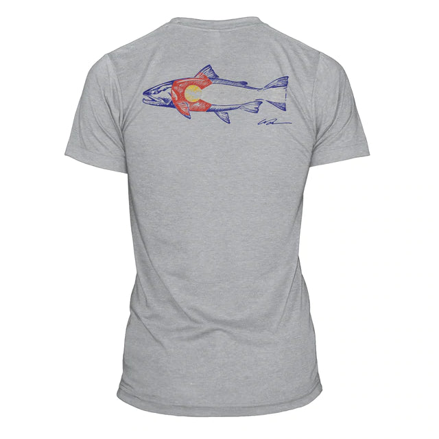 Longmont Fly Shop, Fly Fishing Longmont Colorado, Fly Fishing, Rep Your Water, Colorado Trout Artist Reserve Tee  